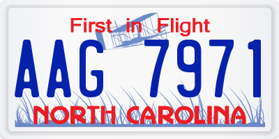 NC license plate AAG7971