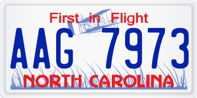 NC license plate AAG7973
