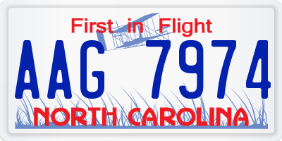NC license plate AAG7974