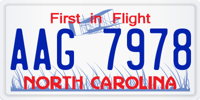 NC license plate AAG7978