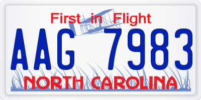 NC license plate AAG7983