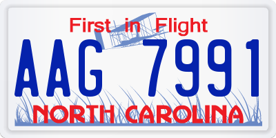 NC license plate AAG7991