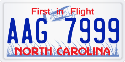 NC license plate AAG7999
