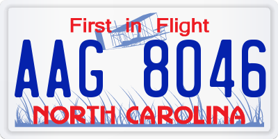 NC license plate AAG8046