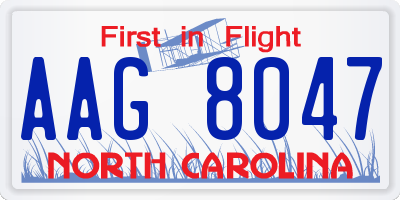 NC license plate AAG8047