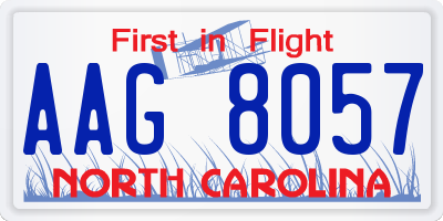 NC license plate AAG8057