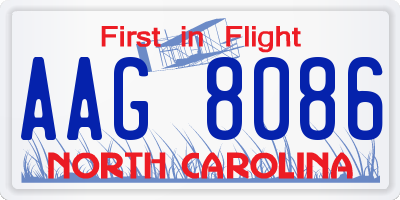 NC license plate AAG8086