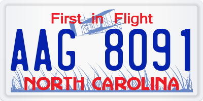 NC license plate AAG8091