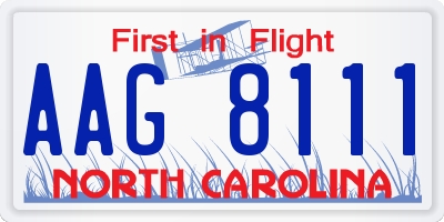 NC license plate AAG8111