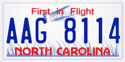 NC license plate AAG8114