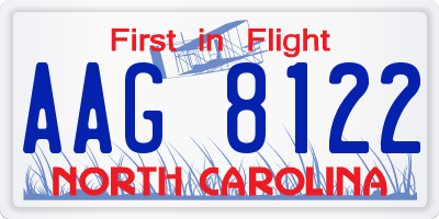 NC license plate AAG8122