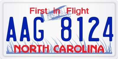 NC license plate AAG8124