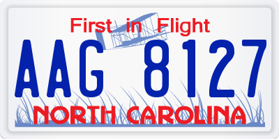 NC license plate AAG8127