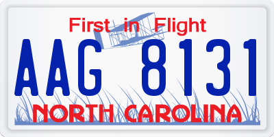 NC license plate AAG8131