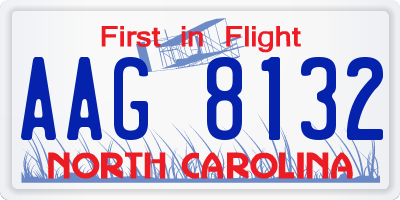 NC license plate AAG8132