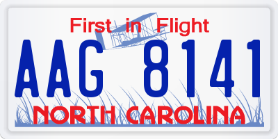 NC license plate AAG8141