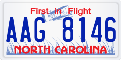 NC license plate AAG8146