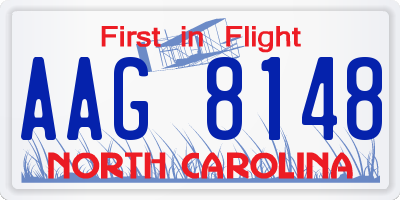 NC license plate AAG8148