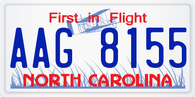 NC license plate AAG8155
