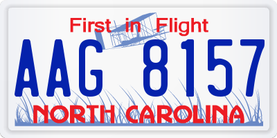 NC license plate AAG8157