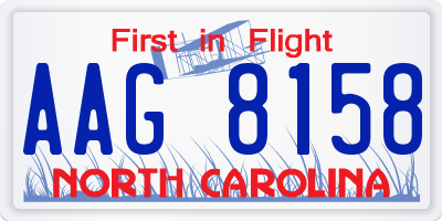 NC license plate AAG8158