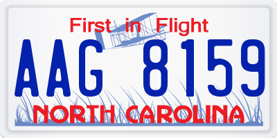 NC license plate AAG8159