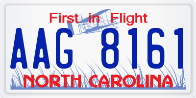 NC license plate AAG8161