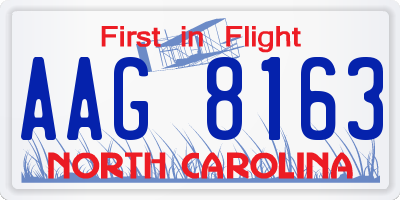 NC license plate AAG8163