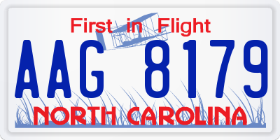 NC license plate AAG8179