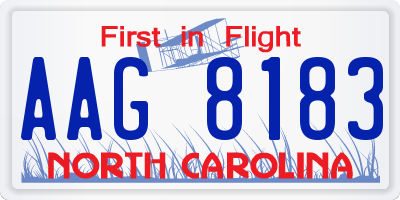 NC license plate AAG8183