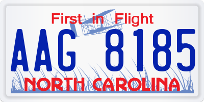 NC license plate AAG8185
