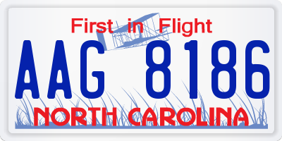 NC license plate AAG8186
