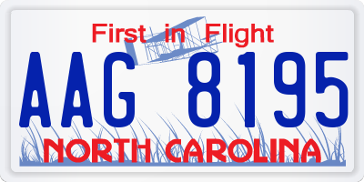 NC license plate AAG8195