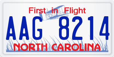 NC license plate AAG8214