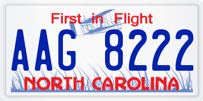 NC license plate AAG8222