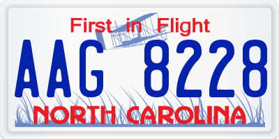 NC license plate AAG8228