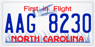 NC license plate AAG8230
