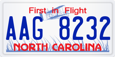 NC license plate AAG8232