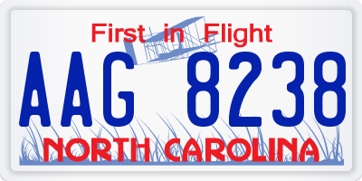 NC license plate AAG8238