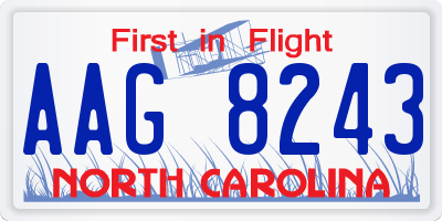 NC license plate AAG8243