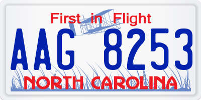 NC license plate AAG8253