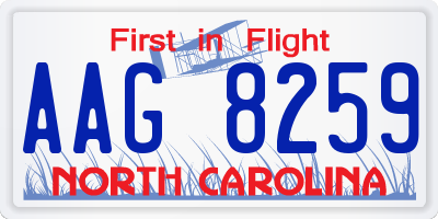 NC license plate AAG8259