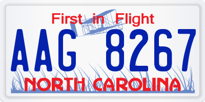 NC license plate AAG8267