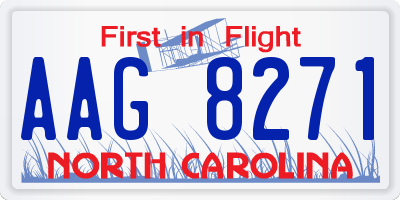 NC license plate AAG8271