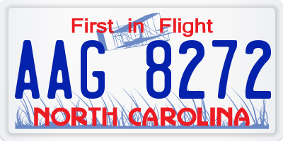 NC license plate AAG8272