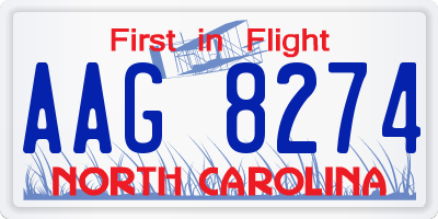 NC license plate AAG8274