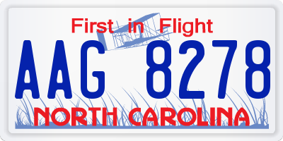 NC license plate AAG8278