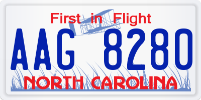 NC license plate AAG8280