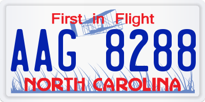 NC license plate AAG8288