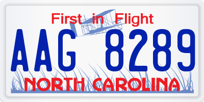 NC license plate AAG8289